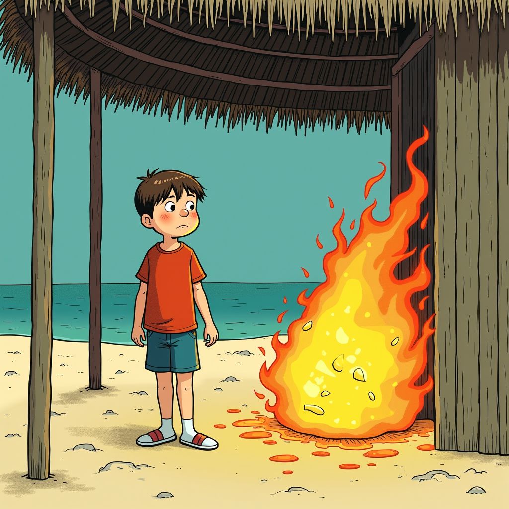 Kind neemt gevaarlijke fosforsteen mee naar paviljoen en veroorzaakt spontane brand