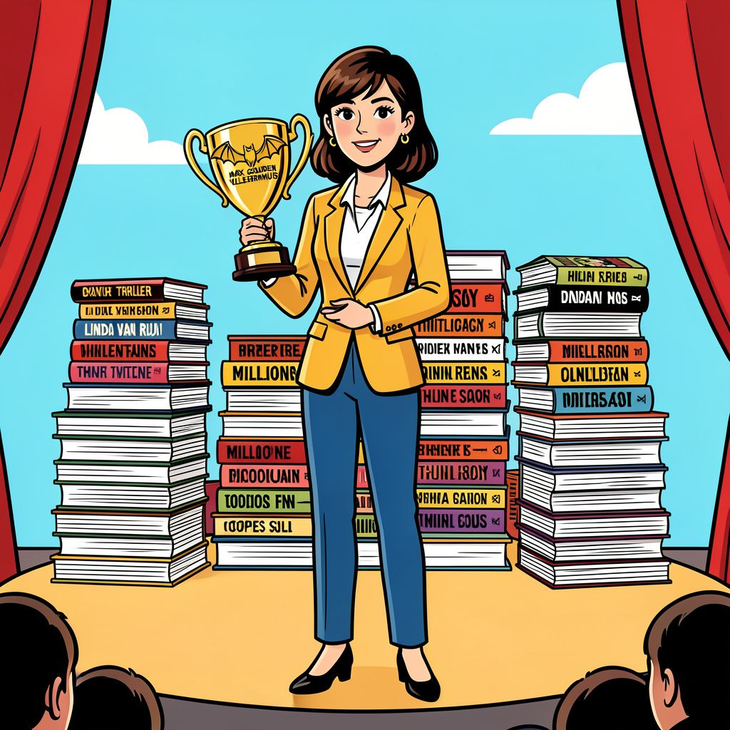 Thrillerschrijfster Linda van Rijn wint de MAX Gouden Vleermuis voor haar hele oeuvre.