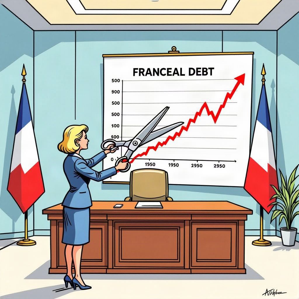 Marine Le Pen wil de Franse miljardenschuld temmen met een streng dieet.