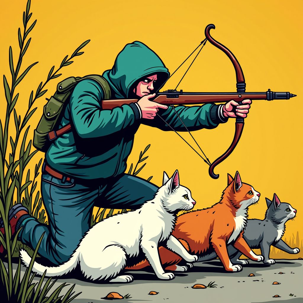 Een kruisboogschutter terroriseert drie katten in één week in Eindhoven.