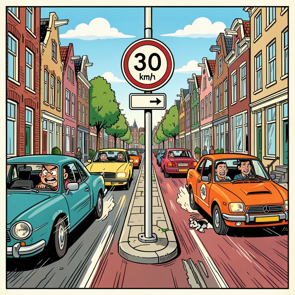 Amsterdammers negeren massaal nieuwe 30-wegen en rijden gewoon 35 kilometer per uur