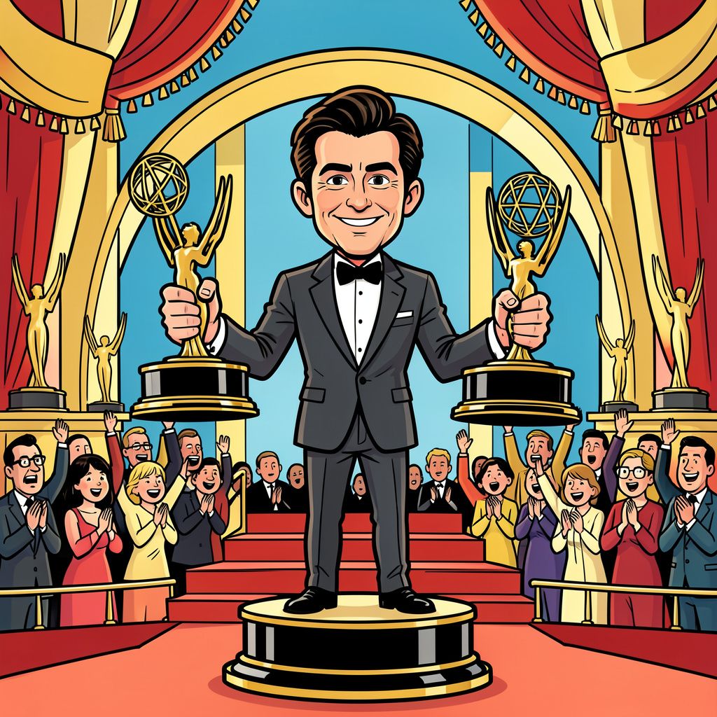 Acteur Matthew Rhys schrijft geschiedenis met een unieke dubbelslag tijdens de Emmy Awards.