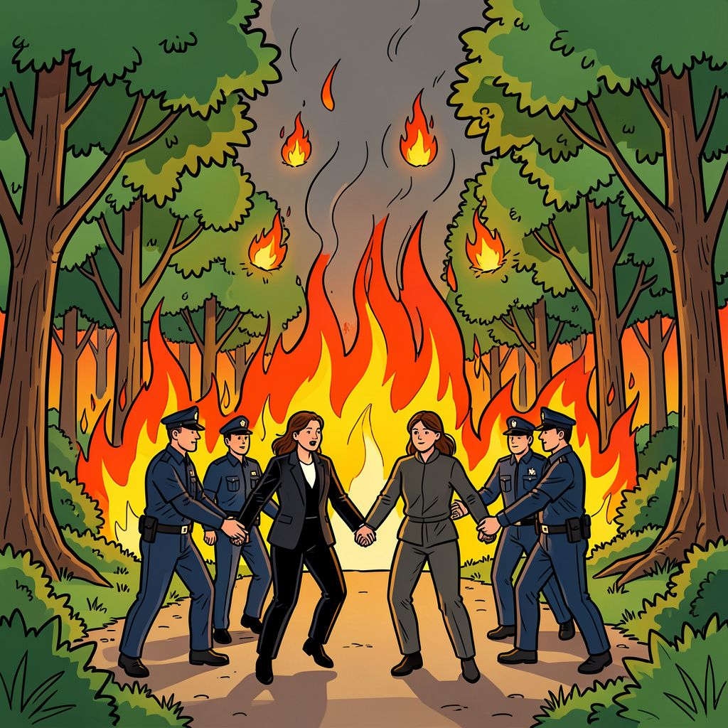 Een recordbrand legt het beroemde bos van Fontainebleau in de as en de politie vermoedt opzet.