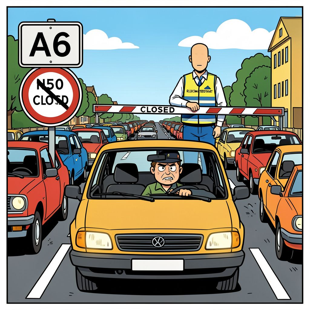 Rijkswaterstaat negeert smeekbede en gooit de A6 en N50 rond Emmeloord tegelijk dicht.
