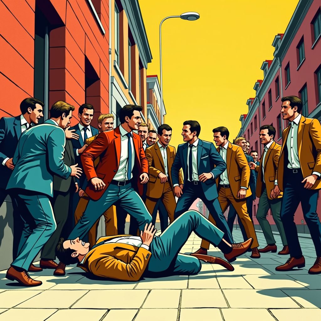 Grote groep valt twee mannen aan in Rijnsburg en trapt door terwijl slachtoffers op de grond liggen