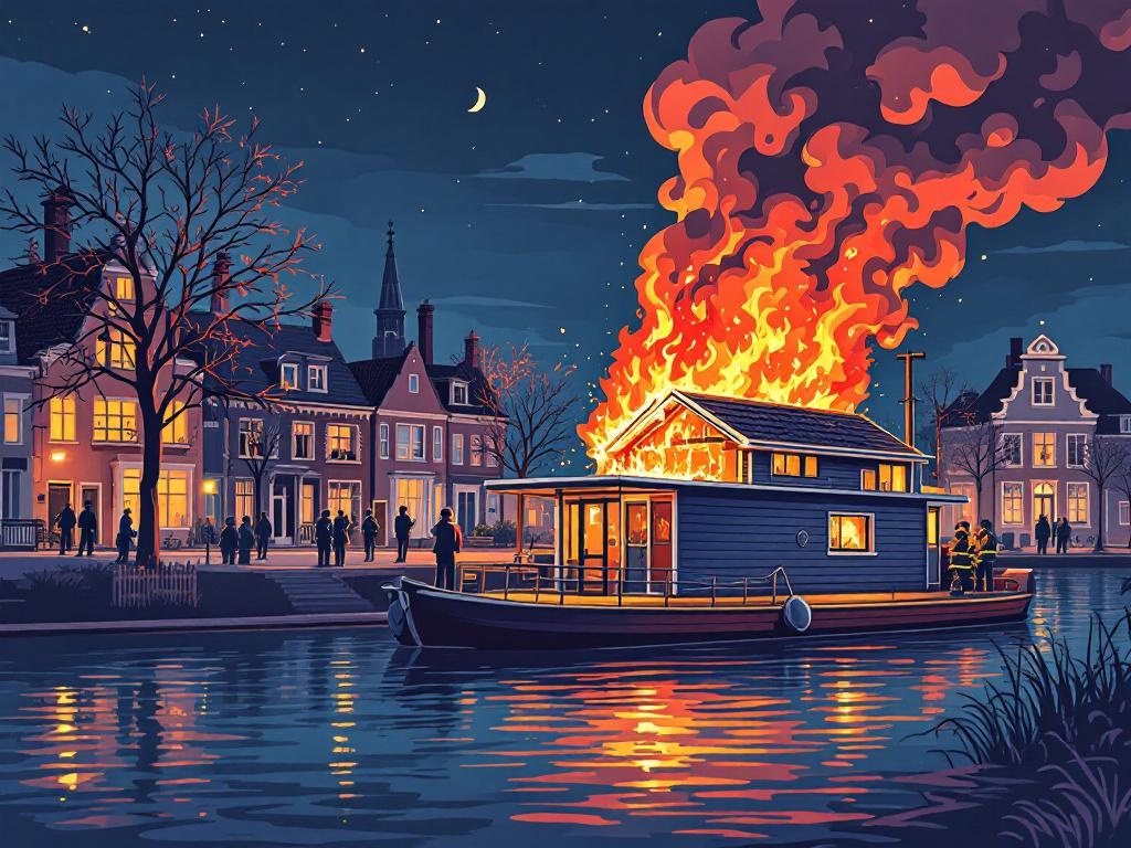 Dodelijk Drama: Eén Leven Verloren bij Nachtelijke Woonbootbrand in Tilburg