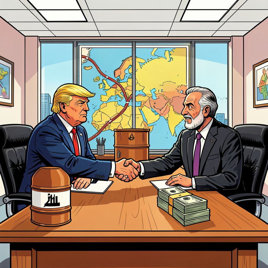 President Trump wil bakken met Iraakse olie in ruil voor nieuwe miljardendeals.