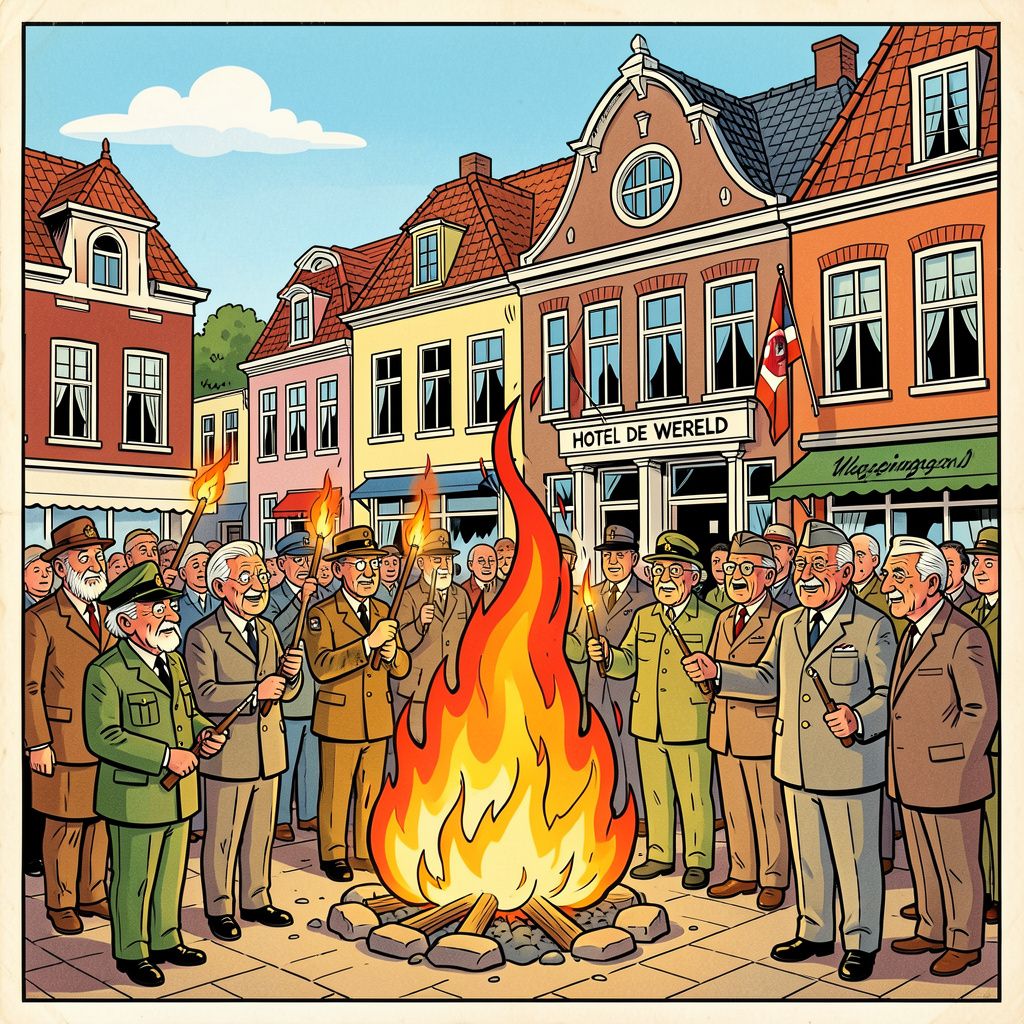 Veteranen van 103 en 105 jaar steken samen het bevrijdingsvuur aan in Wageningen