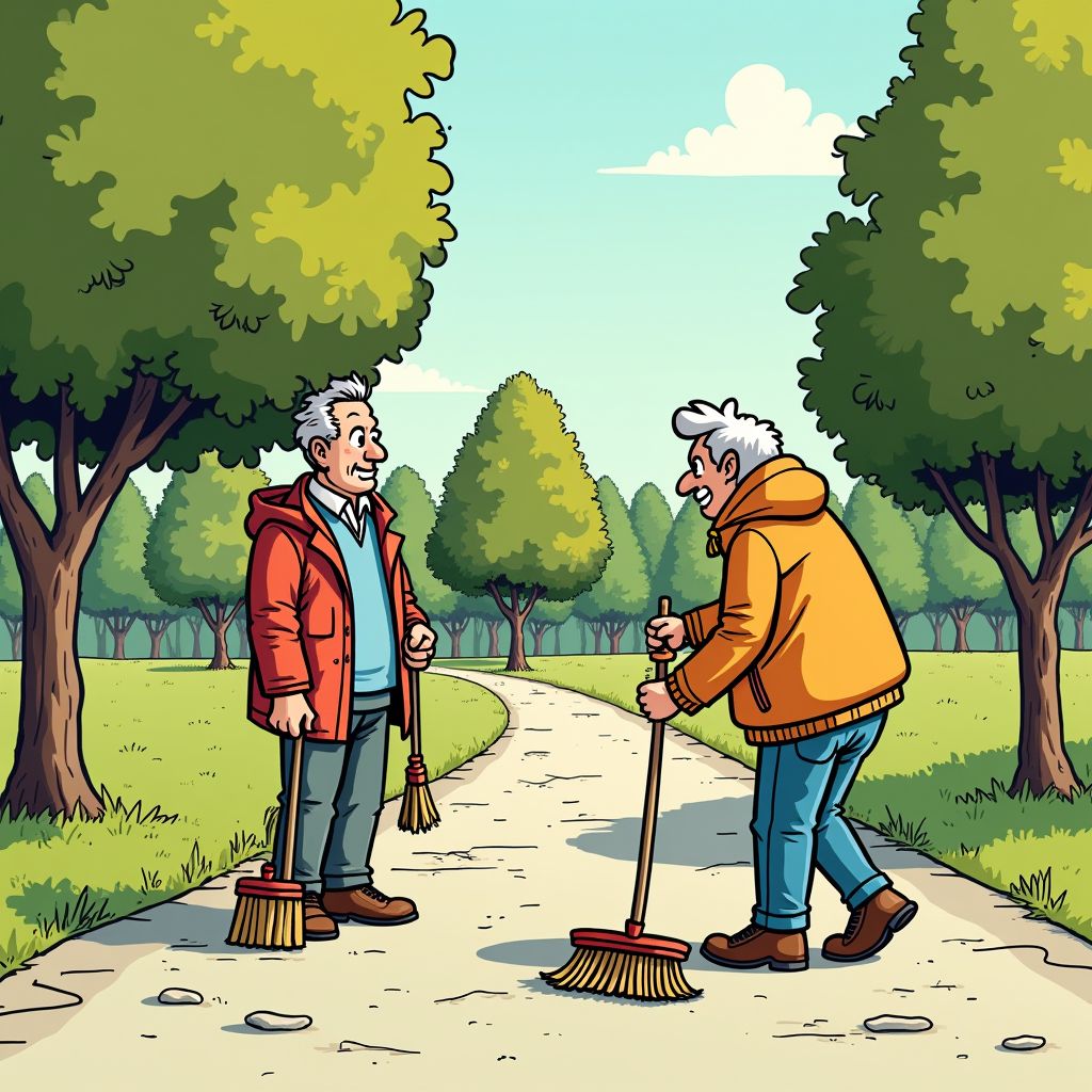 verslaafde daklozen pakken bezems en maken het Oosterpark schoon