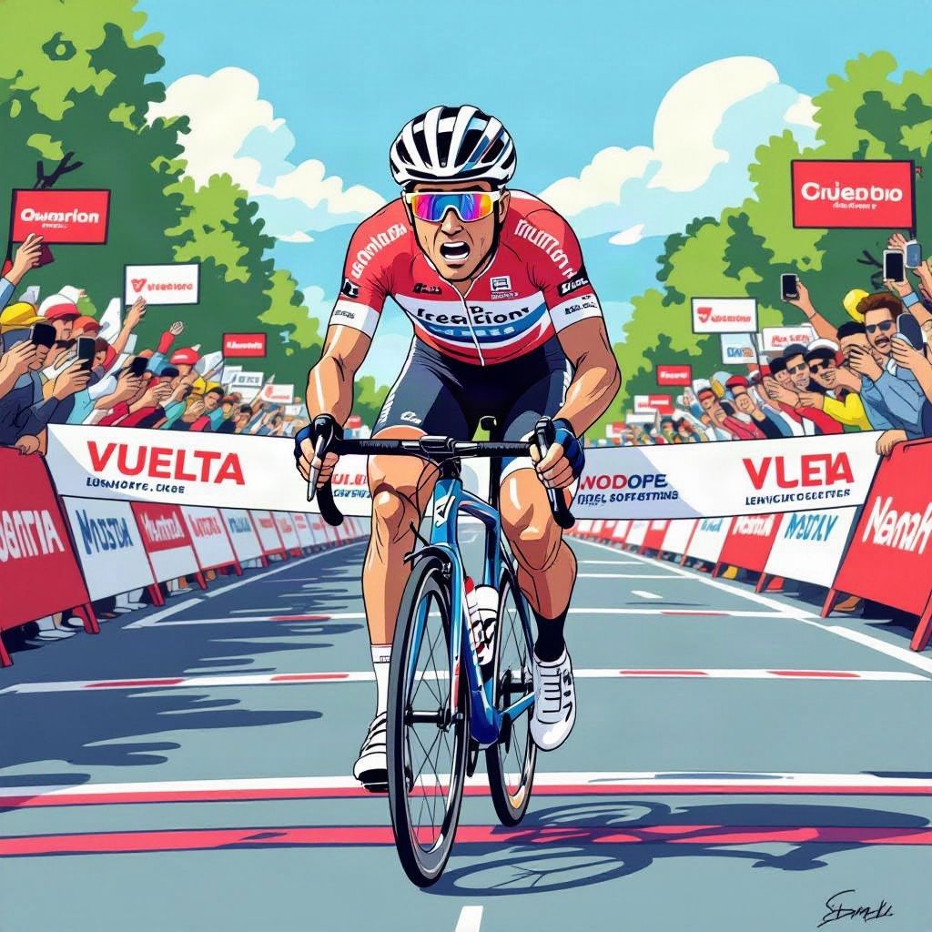 De Franse wielrenner Bastien Tronchon wint verrassend de tiende etappe van de Vuelta.