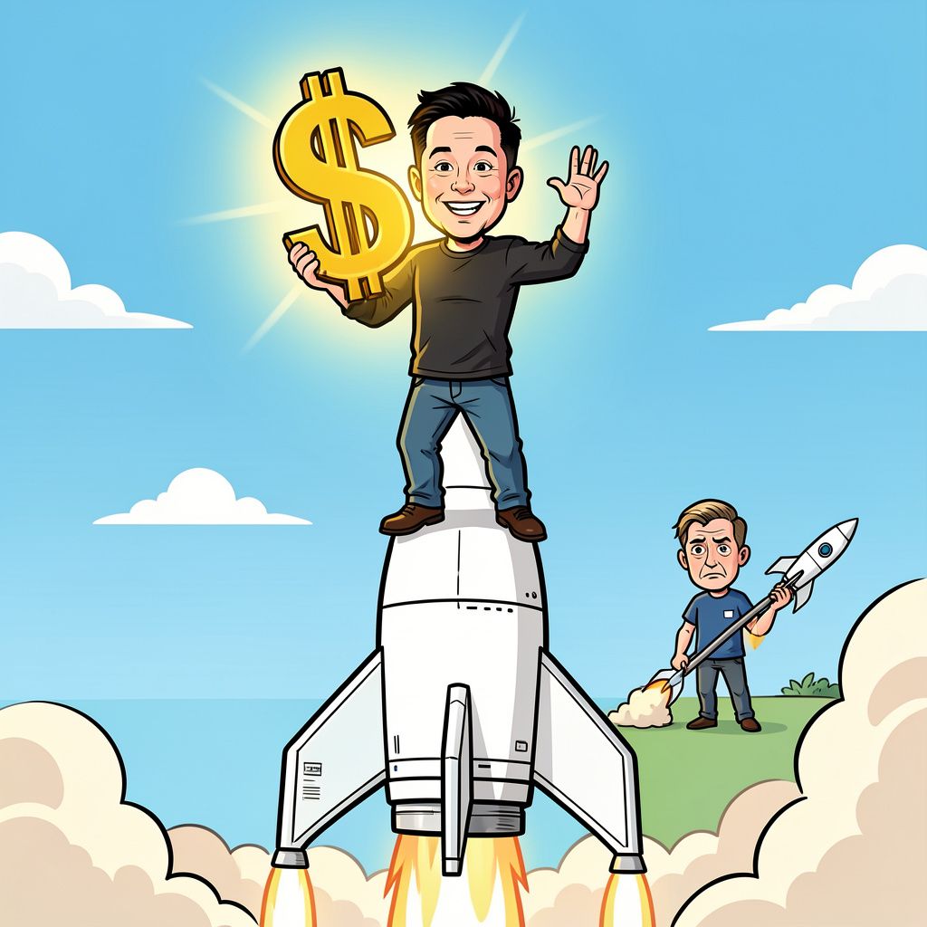 Elon Musk is door een flinke koersstijging van SpaceX weer de enige biljonair op aarde.