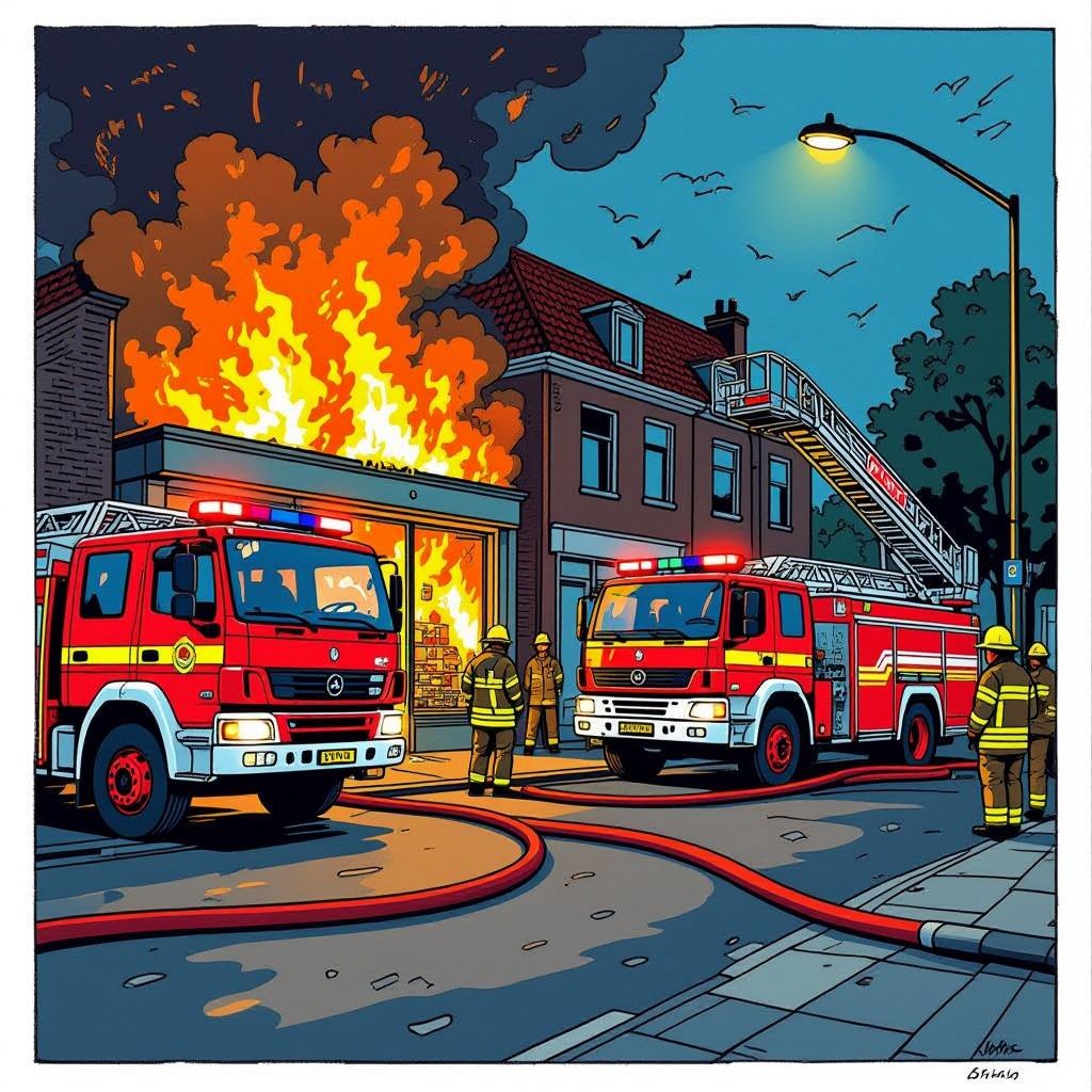 Brandweer schaalt op naar 'zeer grote brand' na winkelincident in Sevenum dinsdagavond