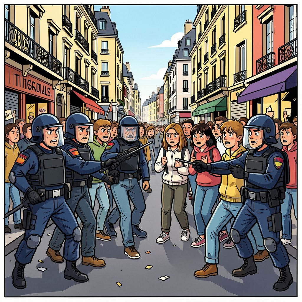 Franse politie pakt honderden scholieren op na grimmige protesten tegen het lerarentekort.