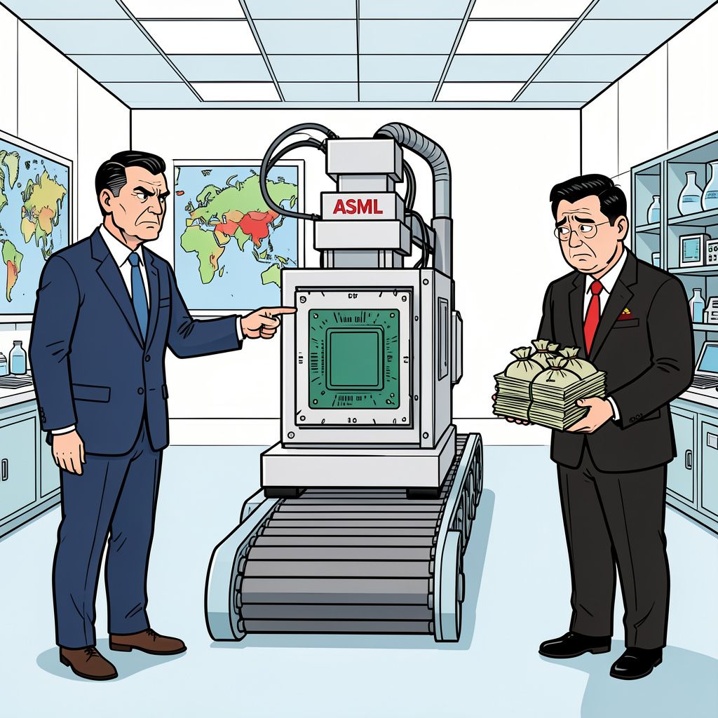 Amerika eist nog dit jaar een keiharde exportstop voor de chipmachines van ASML naar China.