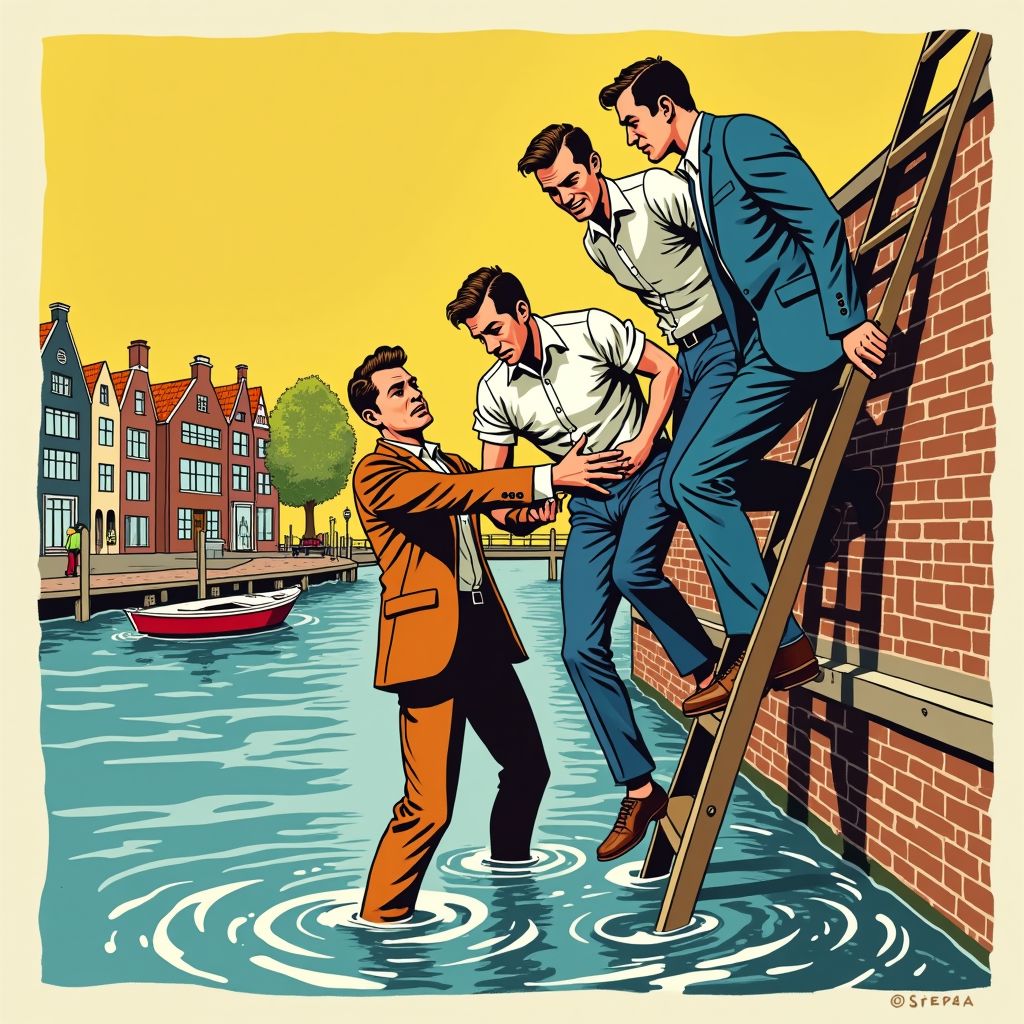 Drie mannen schoppen slachtoffer vijf meter naar beneden in het water van de Oosterdokskade