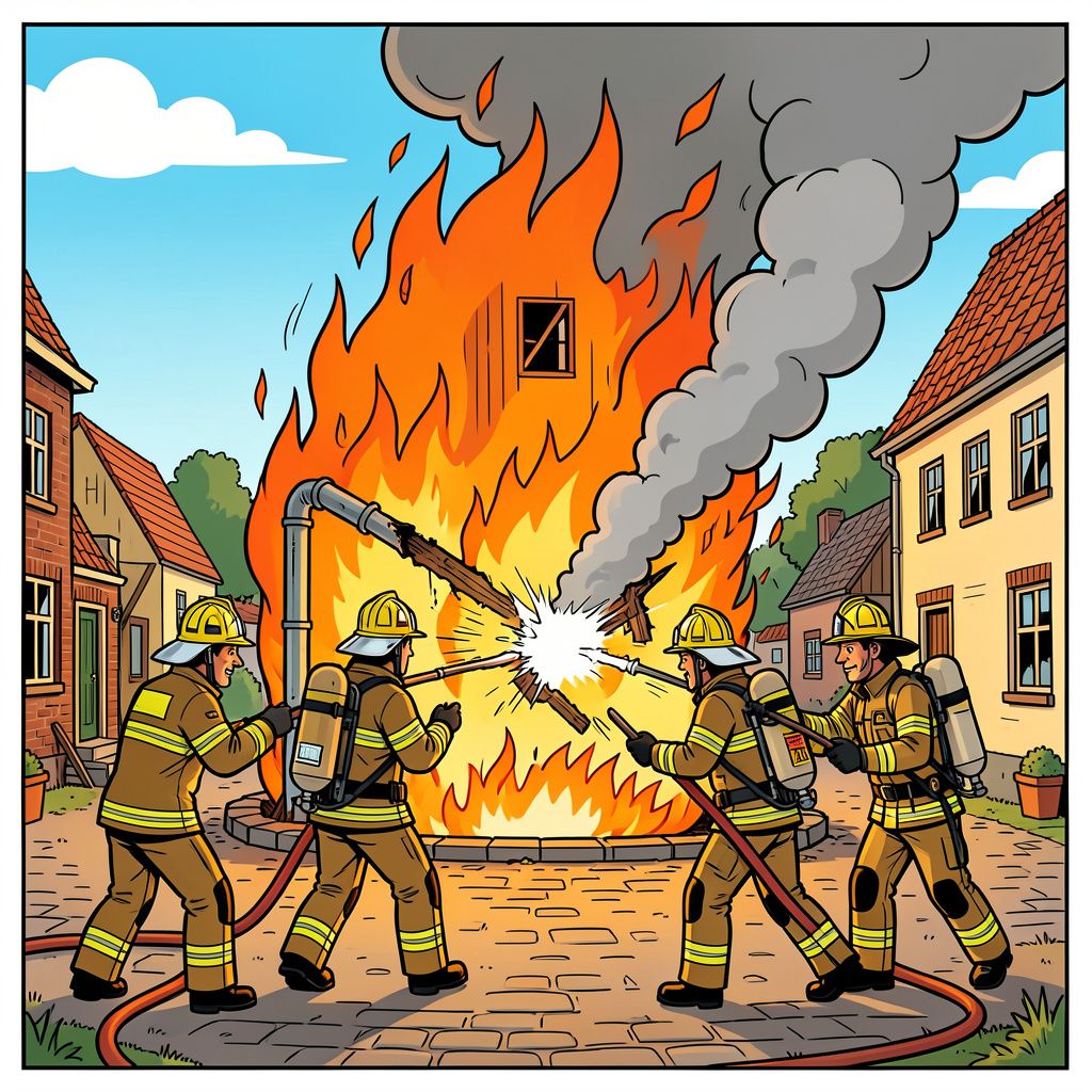 De brandweer vecht tegen felle vlammen én een gaslek in hartje Ruurlo.