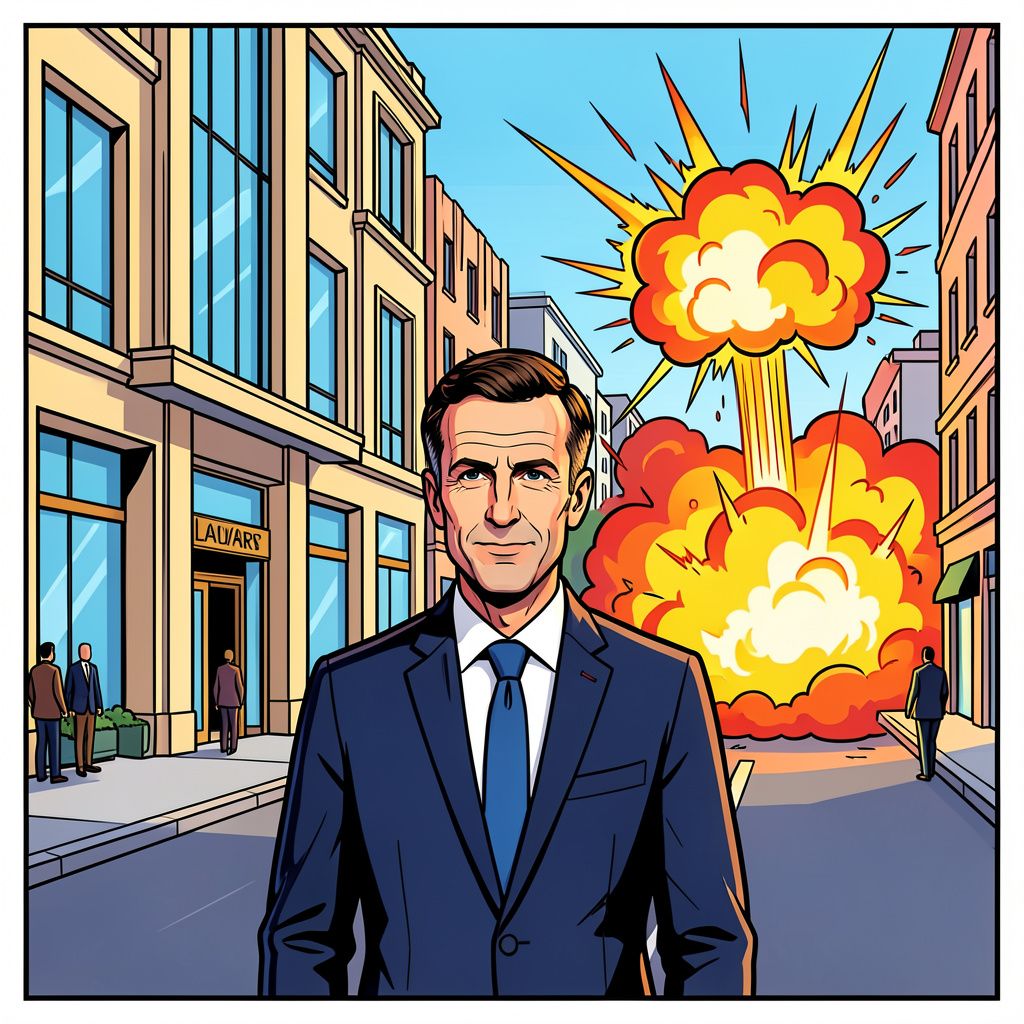 Franse president Macron trotseert bomexplosies tijdens historisch bezoek aan Syrië.