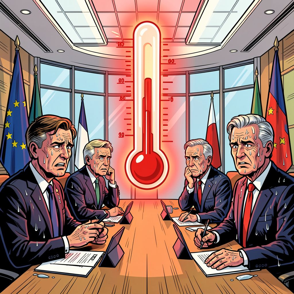 Brussel dwingt lidstaten tot drastische actie nu de Europese thermometer naar drie graden stijging koerst.
