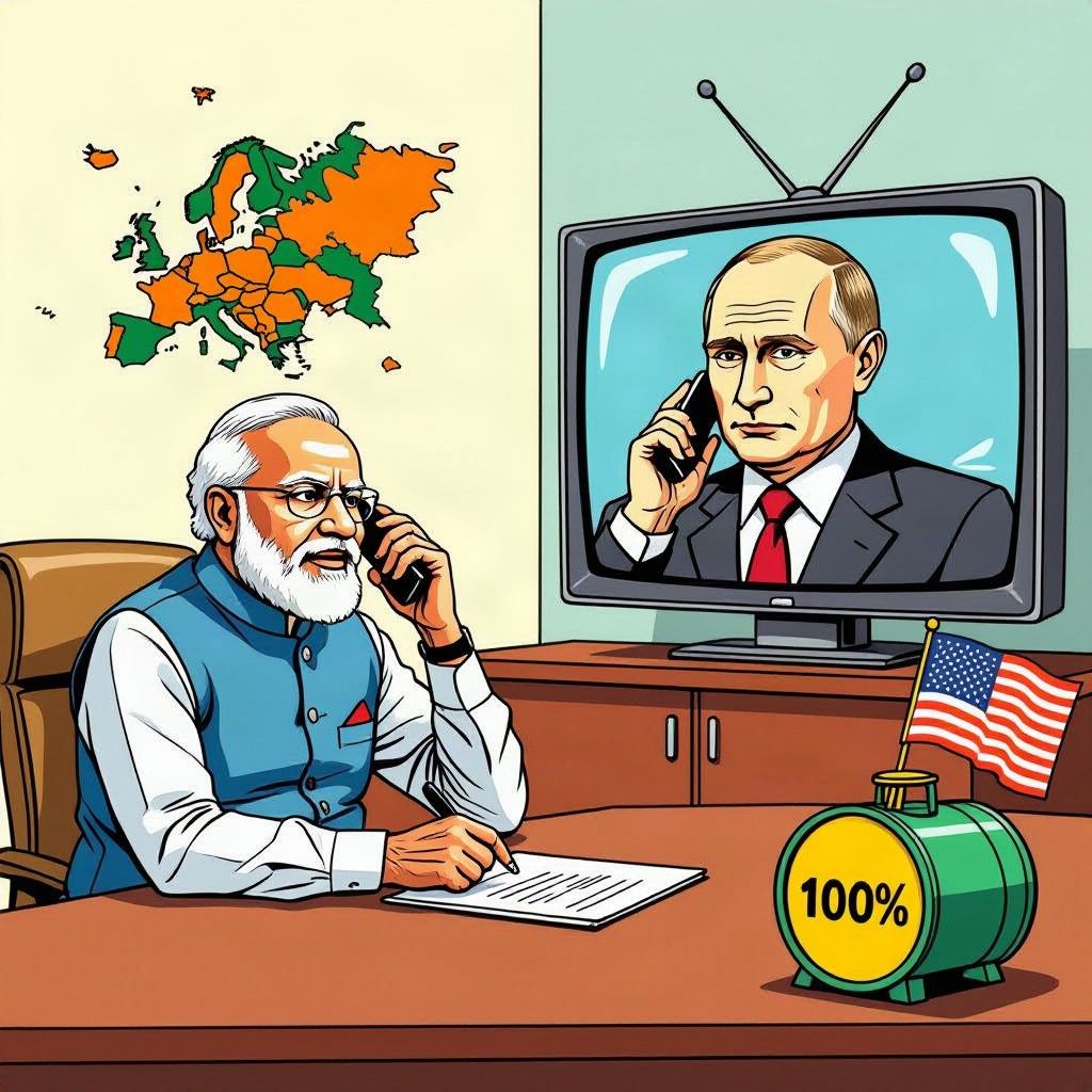Premier Modi eist plotseling een einde aan de oorlog in Oekraïne na harde Amerikaanse oliedreigementen.