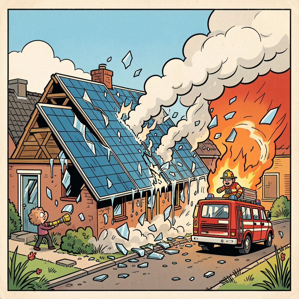 Zonnepanelen smelten en glasscherven vliegen rond tijdens kasbrand 's-Gravenzande