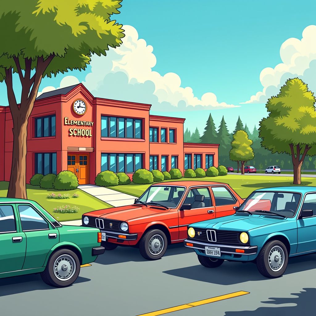 Dronken bestuurder ramt geparkeerde auto's naast basisschool tijdens schooltijd
