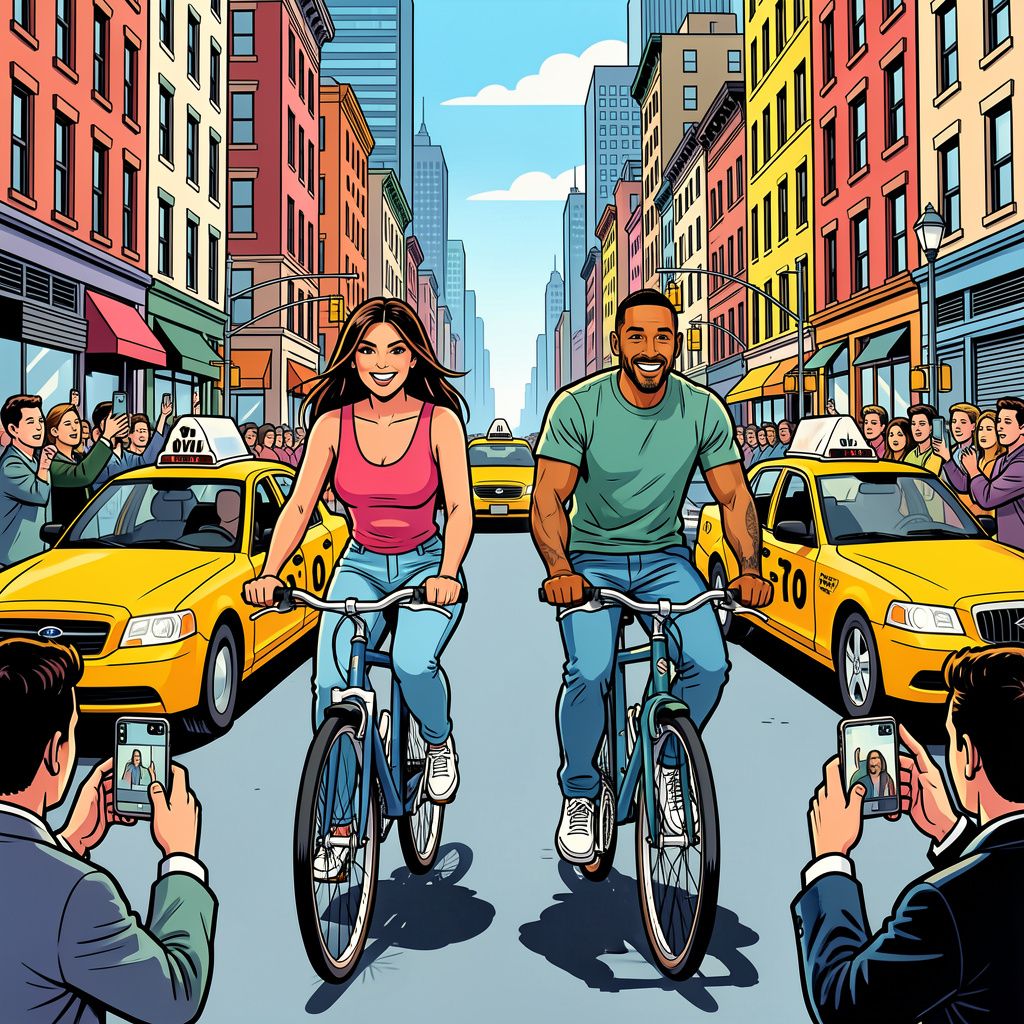 Kim Kardashian en Lewis Hamilton fietsen New York door en maken hun relatie officieel