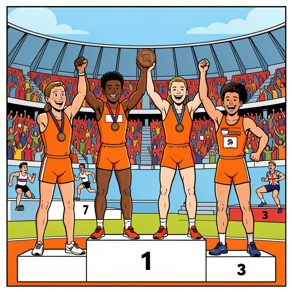 Het Nederlandse estafetteteam snelt verrassend naar brons op het nieuwe Ultimate Championship.