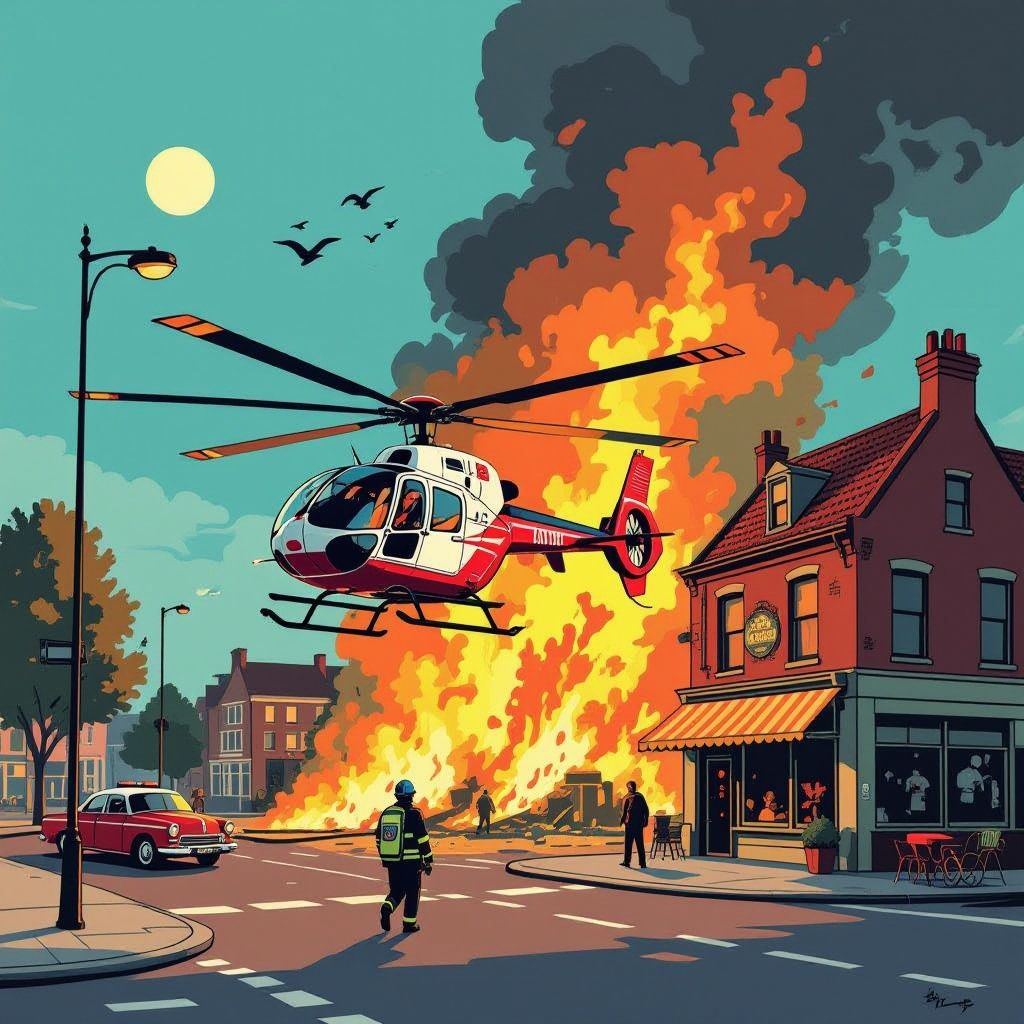 Traumahelikopter ingezet bij zeer grote brand Ferdinand Bolstraat