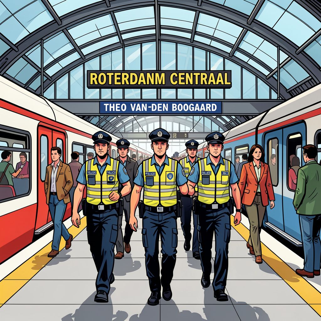 Politie in kogelwerende vesten neemt verdachte mee na bommelding op Rotterdam Centraal