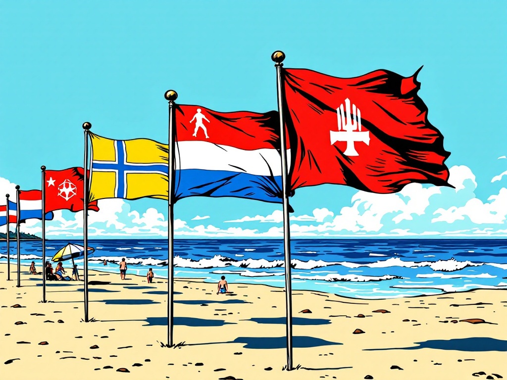 Veiligheidsverbeteringen langs de Nederlandse kust: nieuwe strandvlaggen met symbolen