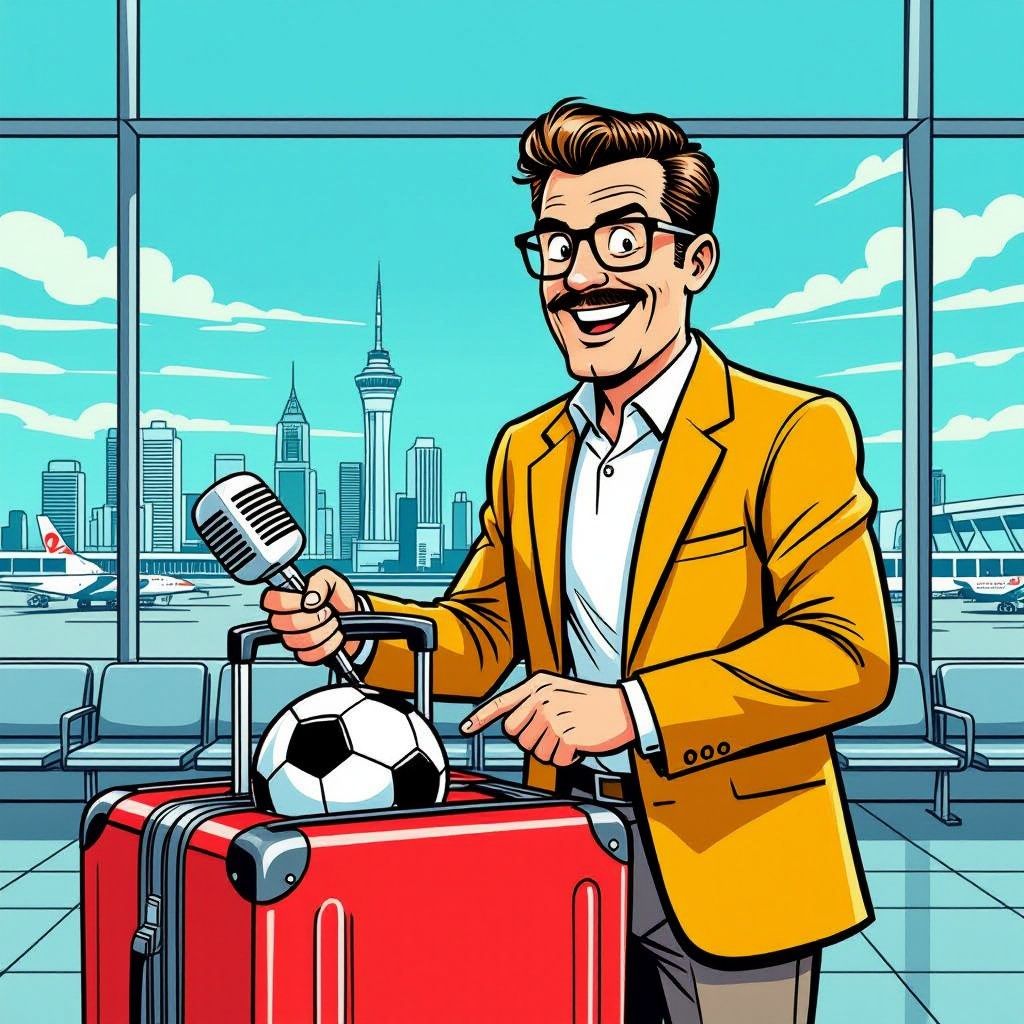 Commentator Jeroen Grueter pakt zijn koffers voor de ultieme droombaan op het WK voetbal.