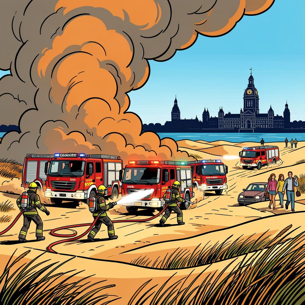 52 brandweerwagens rukken uit voor massale duinbrand in Den Haag