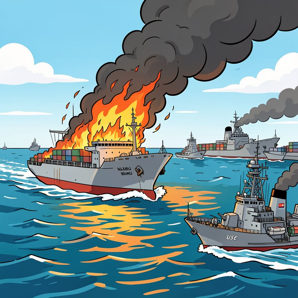 Brand op Zuid-Koreaans schip in Straat van Hormuz valt samen met Amerikaanse militaire operatie