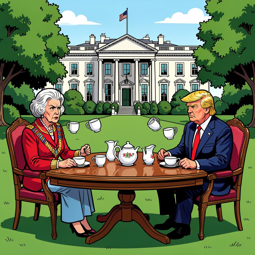 Koning Charles drinkt thee met Trump terwijl de relaties tussen Engeland en Amerika op een dieptepunt staan