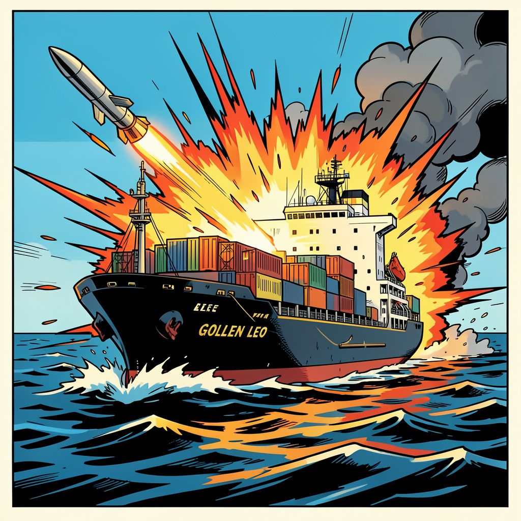 Een Russische raket treft een vrachtschip vol maïs in de Zwarte Zee, met tien doden tot gevolg.