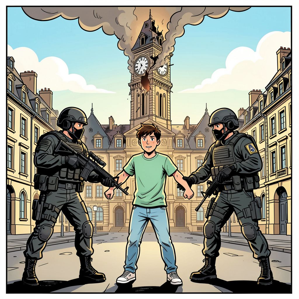 De Franse antiterreurdienst pakt een bekende activist op voor de verwoestende brand in het stadhuis van Limoges.
