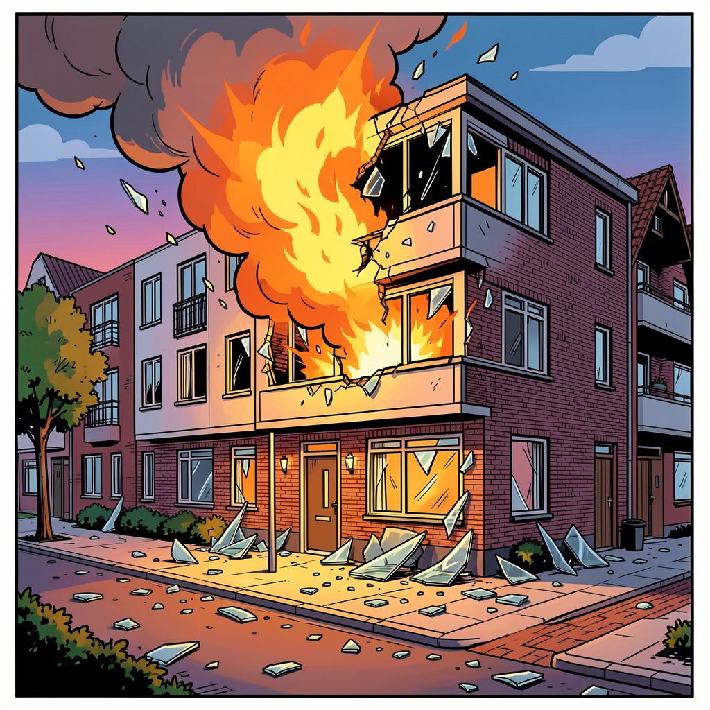 Een vuurbal en glas op straat: zware explosie verwoest appartement in Amersfoort