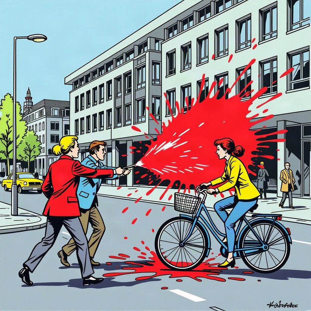 De politie linkt een bizarre verfaanval op een fietser aan de verhitte Bossche asieldiscussie.
