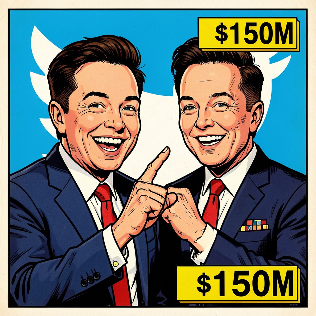 Musk betaalt slechts 1,5 miljoen voor Twitter-schandaal dat hem 150 miljoen bespaarde