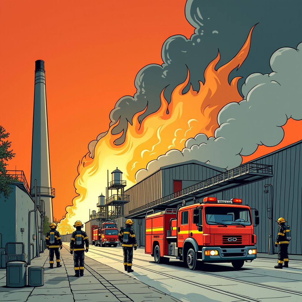 TenCate-machine vat vlam en zet fabrieksdak in brand in Nijverdal