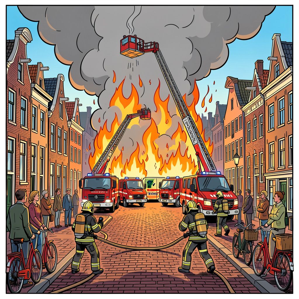 Brandweer rukt massaal uit voor woningbrand in Dordrecht