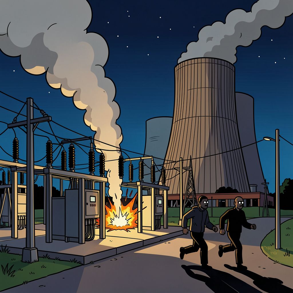 Saboteurs proberen vandaag met explosieven de stroom uit te schakelen bij een grote Duitse kolencentrale.