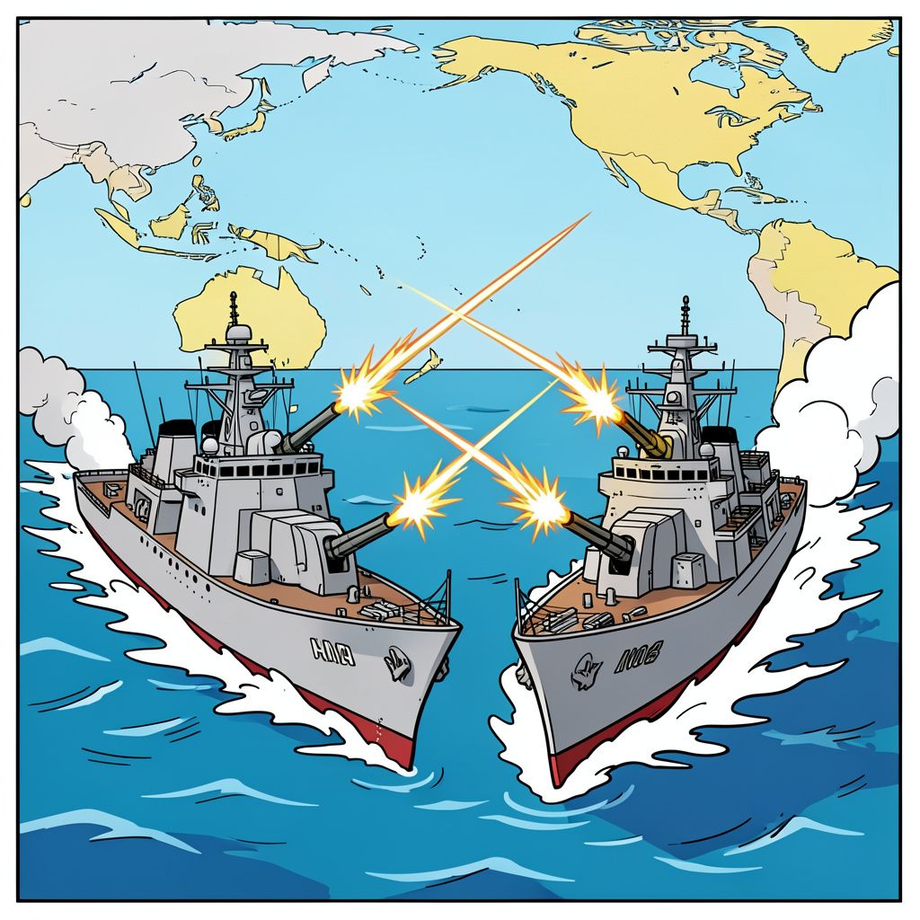 Chinese marineschepen schieten voor het eerst met scherp in de economische zone van Japan.