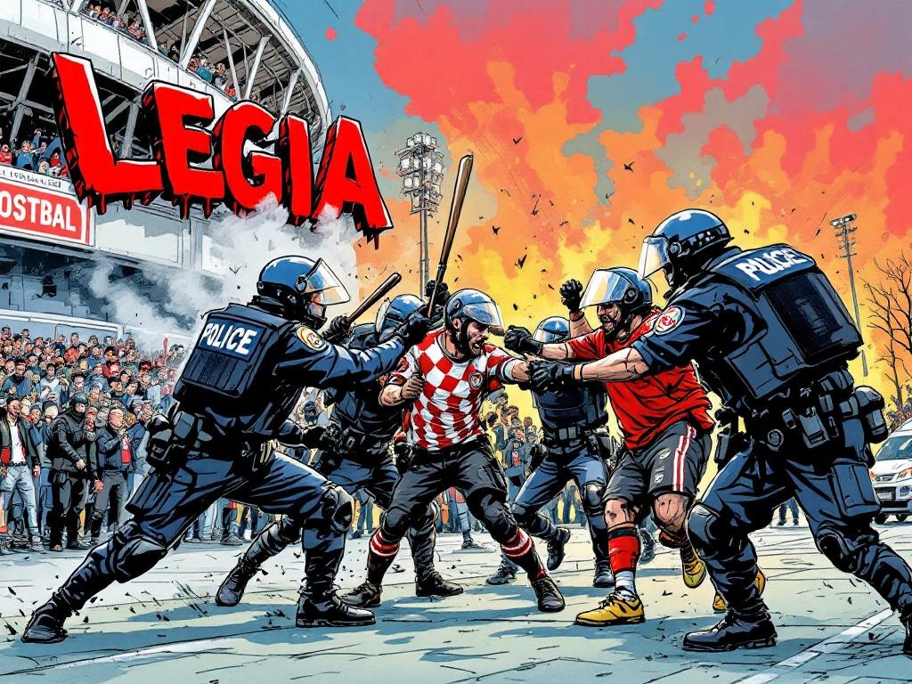 Voetbalgeweld: Vijf Legia-supporters krijgen celstraf na brute aanval op ME