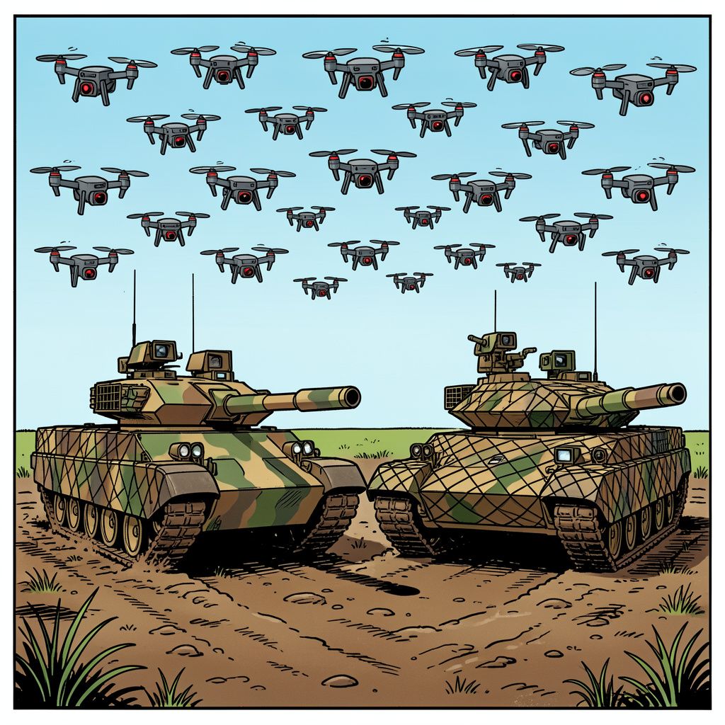 Oekraïne parkeert zijn peperdure westerse tanks door een plaag van goedkope Russische drones.