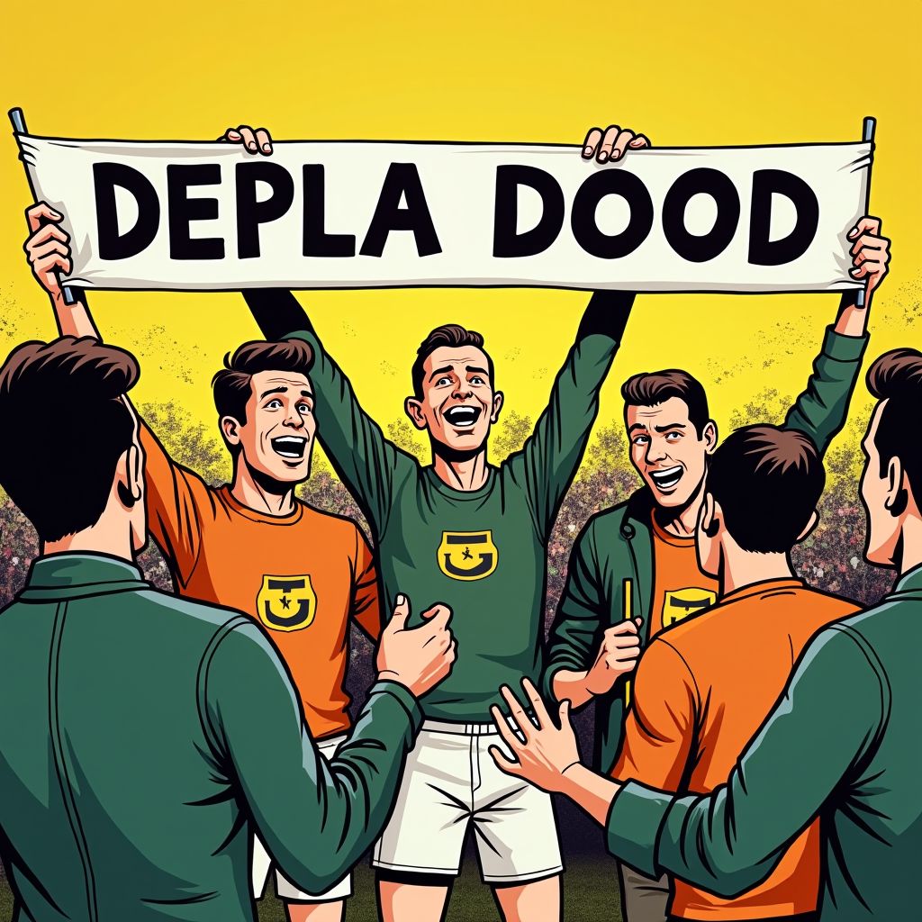 NAC-supporters hangen spandoek met 'Depla Dood' op nadat gemeente preparty afgelast