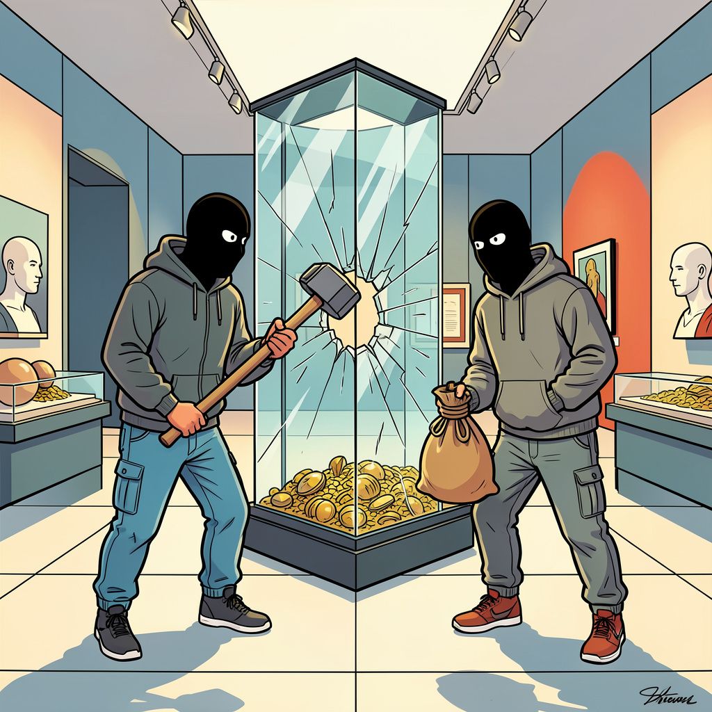 Dieven ruilen de sluiproute in voor de voorhamer bij Europese museumovervallen.