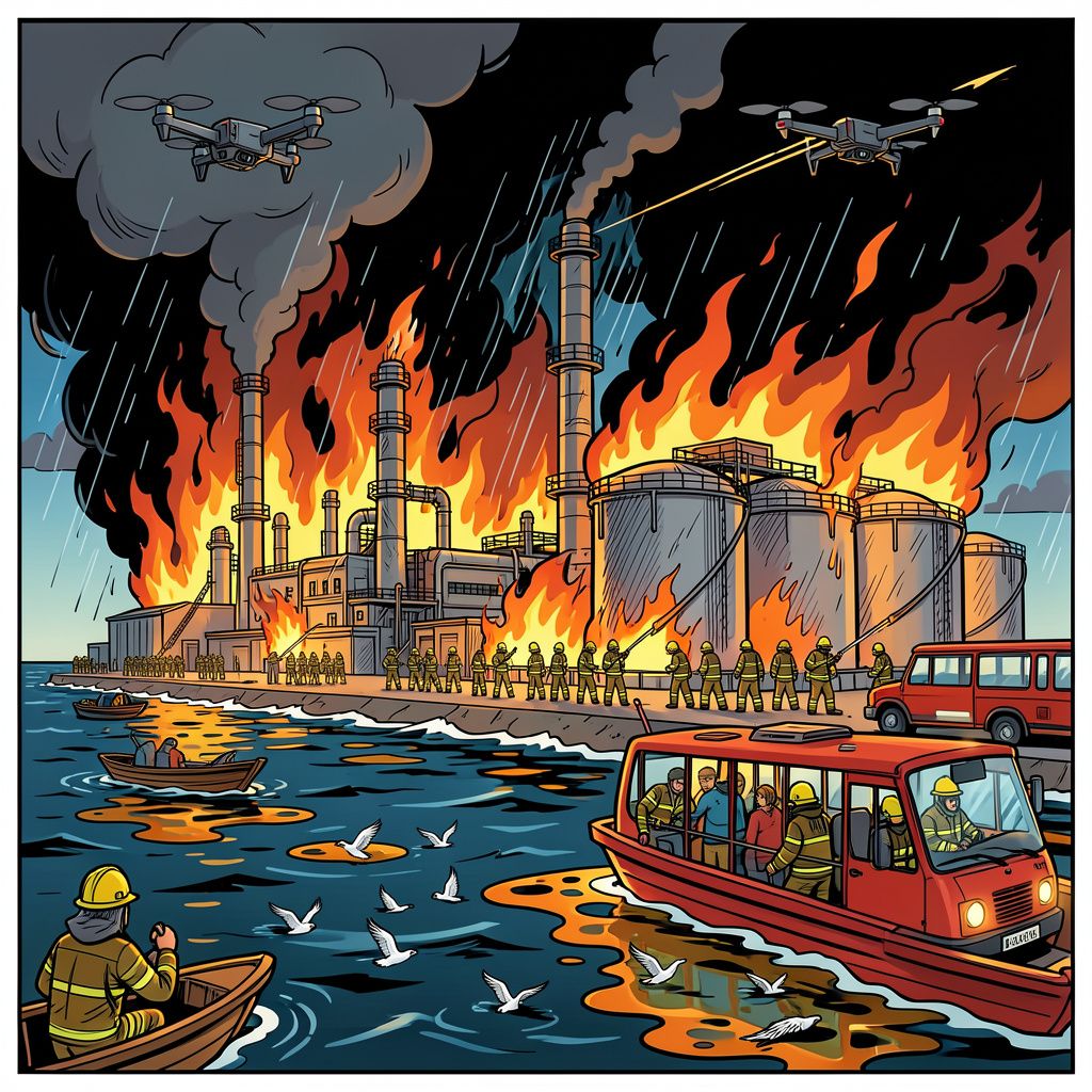 Oekraïense drones treffen voor de derde keer in twee weken dezelfde Russische olieraffinaderij