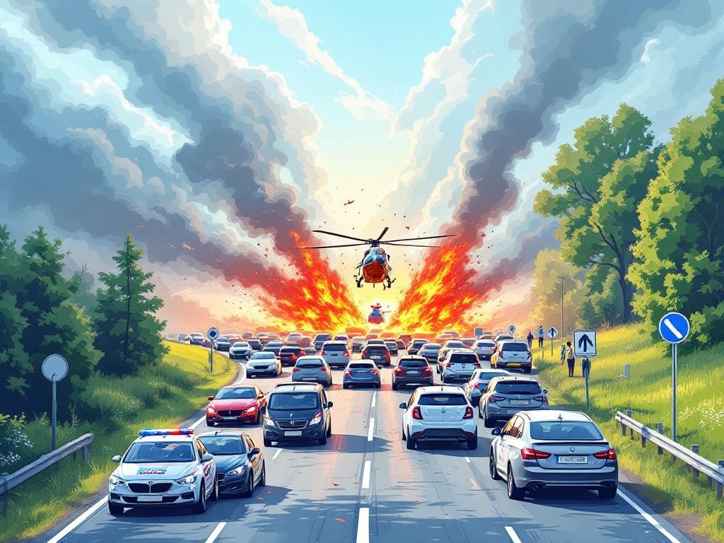 Tien auto's botsen op elkaar bij Alteveer: traumahelikopter landt op de weg