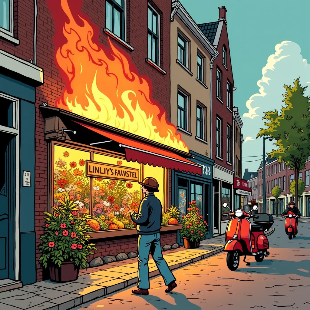Brandstichters verwoesten Elly's bloemenstal met molotovcocktails op Linnaeusstraat